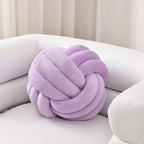 Sioloc Soft Knot Ball Pillows,Round Throw Pillow Cushion Home Decoration Plush Pillow,Throw Knotted Pillow Handmade Round Plush Pillow（7.8inches,Lilac）