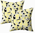 CAPSCEOLL 2PCS Gray Yellow Soft Throw Pillow Covers 20X20Inch Abstract Autumn Art Black Yellow and Grey Geometry Scraps Covers for Throw Pillows for Bedroom Sofa Living Room