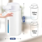 2 Pack Automatic Foaming Soap Dispenser, 13.5oz Touchless Electric Hand Soap Dispenser, Rechargeable Foam Pump for Bathroom Countertop, Kids & Family Use (White)
