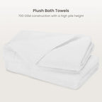 BIOWEAVES 100% Organic Cotton 700 GSM Plush Bath Towels 30" x 58" GOTS Certified - White, Pack of 2