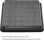 MECCANIXITY Plant Pot Saucer 6 Inch Plastic Square Flower Drip Tray for Indoor Outdoor, Black Pack of 10