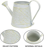 Cute Small Watering Can Indoor Plants Garden Metal Decorative Watering Cans for Outdoor Plants Bonsai Outdoor Garden Flower Decorative (White, 1.5L, 50.7 Oz)