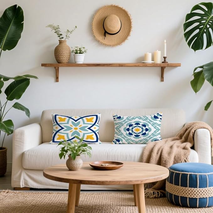 Cirzone Outdoor Pillow Covers Set of 4 Geometric Patterns Waterproof Throw Pillow Covers 12x20 inch Boho Decorations for Funiture Patio Garden Home