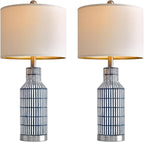 25" Modern Ceramic Lamps Single Table Lamp for Living Room Bedroom Farmhouse Nightstand Bedside Lamps