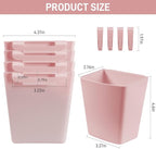 5 Pack Hanging Cup Holders, Multipurpose Rolling Cart Accessories Utility Cart Accessories For Art Craft Supplies, Space Saving Hanging Storage Basket Pencil Holder Makeup Organizers (Pink)