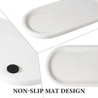 Koville Natural Marble Tray for Bathroom Decor Countertop, Vanity Tray Italy Oval Stone Trays for Candles Perfume, Storage Trays for Cosmetics, Jewelry, Decorative Tray for Dresser Organizer(White)