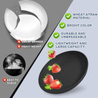 Wheat Straw Dinnerware Sets for 6 (42pcs), SGAOFIEE Unbreakable Dinnerware Set, Kitchen Plates and Bowls Set, Unbreakable Plastic Outdoor Camping Dishes, Dishwasher Microwave Safe, Black