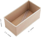 Small Underwear Drawer Organizer 3 Pack Beige, 11' Fabric Dresser Drawer Dividers for Sock Bra and Baby Clothes, Wardrobe and Closet Stoarage Bins for Living Room