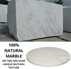 Multi-Purpose Round Shape Marble Cheese Tray | Cutting Board. Solid Large White With Non-Slip Feet For Stability & Scratch Protection. Easy To Clean,Trivet,White (11x11x0.5 Inches)
