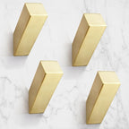 NINETREX Gold Towel Hooks for Bathroom Modern Wall Mounted Heavy Duty SUS304 Stainless Steel Hook ，Square Robe Hooks for Bathroom Kitchen Entryway，Brushed Gold，4 Pack