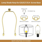 White Lamp Shades Set of 2, Drum Lampshades 13" Top x 13" Bottom x 10" High (Spider), Modern Linen Lamp Shades for Table Floor Lamp, Lampshades Replacement with 8in Lamp Harps