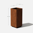 Veradek Corten Steel Series Pedestal Planter - Tall Corten Steel Planter for Outdoor Porch/Patio | Naturally Rusting Steel for All-Weather Use | Modern Rustic Décor for Tall Plants, Trees, Flowers