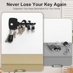 PMMASTO Key Holder Wall Mounted, Key Hooks for Wall, Stainless Steel Black Key Organizer with 6 Hooks, Decor Rack for Entryway, Hallway, Garage, Mudroom, Office