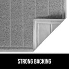 GORILLA GRIP Dirt Grabber Mesh Doormat, Low-Profile, Stain and Fade Resistant Heavy Duty Quick Dry Striped Doormats, Mats for Indoor or Outdoor Entry, Shoe Scraper, Garage Entrance Mat, 35x23, Gray