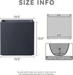 Kante 10 Inch Square Concrete Planter for Outdoor Indoor Home Patio Garden, Large Plant Pot with Drainage Hole and Rubber Plug, Charcoal