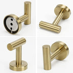 NearMoon Bath Towel Hooks- SUS 304 Stainless Steel Robe Hook Holder, Heavy Duty Coat Hook for Bathroom Livingroom Hotel Kitchen Garage, Wall Mounted (Brushed Gold, 4 Pack)