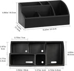 Luxspire Bathroom Counter Organizer, Toothbrush Holder for Bathroom 5 Slot, Large Bathroom Countertop Organizer Storage Marble Bathroom Accessories for Toothbrush Toothpaste, Matte Black