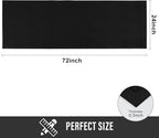 Sturdy Front Door Mat, Absorbent Muddy Dirt Resist Welcome Door Mats Outdoor Indoor, Stain and Fade Resistant, Non-Slip Rubber Backing Low Profile Doormat for Entryway, 72×24, Black