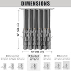 Seasonwood Grey Shower Curtain Ruffle Shower Curtain with Button 72 X 72 inch Bathtubs Decor Accessory Shabby Chic French Country Style