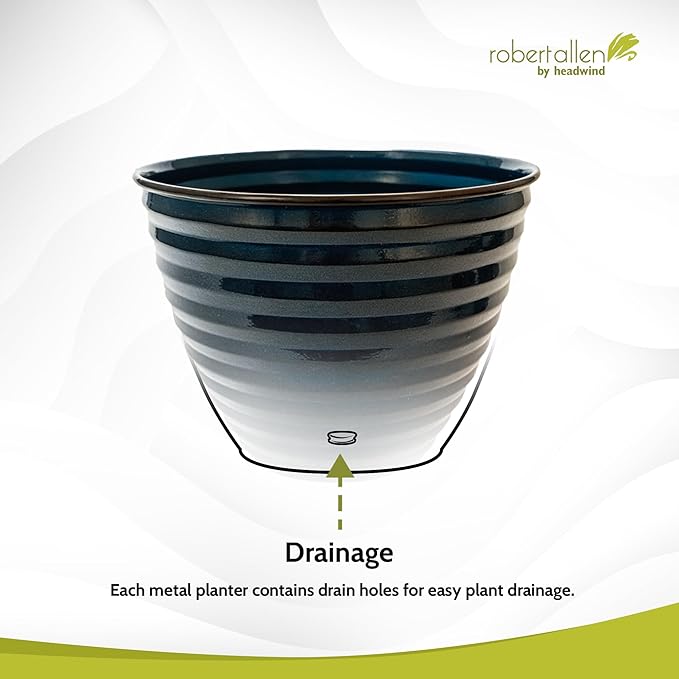 Headwind Avondale Collection Ironstone Decorative Planter - 6 Inch Midnight Sapphire Blue Finish, Lightweight, Durable, Rust-Resistant, Weatherproof, Indoor & Outdoor Use by Robert Allen