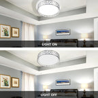 Flush Mount Ceilling Light Fixture with Remote Control, 12 Inch 3000K-6500K LED Ceiling Lights,24W Brushed Nickel Ceiling Light Flush Mount for Bedroom,Hallway,Kitchen,Entrance,Laundry