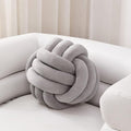 Sioloc Soft Knot Ball Pillows,Round Throw Pillow Cushion Home Decoration Plush Pillow,Throw Knotted Pillow Handmade Round Plush Pillow（7.8inches,Grey）