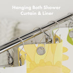 AmazerBath Shower Curtain Hooks Shower Curtain Rings with Cylindrical Design, Metal Nickel Shower Curtain Hooks Rust Proof, Smooth Glide Double Shower Hooks Rings for Shower Curtain