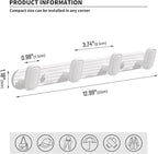 Coat Rack Wall Mount White, 4 Hooks Rack Metal Coat Hanger Wall for Hanging Hat Purse and Robes, Towel Hook for Bathrooms and Entryway (1 Pack)
