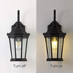 Exterior Light Fixtures, Large Outdoor Wall Light/Lantern, Outdoor Porch Light Fixtures Wall Mount in Matte Black Finish with Clear Glass, Aluminum Alloy, 60W