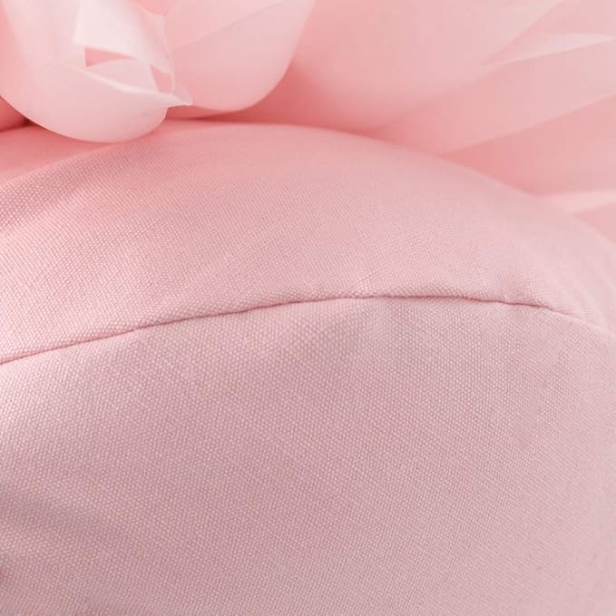 3D Pink Flower Pillow Decorative Round Throw Pillows Handmade Cute Daisy Accent Pillows Soft Floral Cushion for Bed Couch Chair Car Bedroom Living Room Home Decor Gifts 14Inch Pink and White
