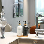 Black and White Soap Dispenser, Dish Soap Dispenser for Kitchen Decor(Black&White)