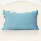 Alerfa Blue Floral Throw Pillow Cover 12 x 20 Inch Cut Velvet Rectange Luxury Decorative Lumbar Pillow Cover for Couch Living Room Bedroom