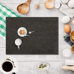Natural Black Granite Cutting Board for Kitchen, Black Stone Pastry Borad 16x12x0.5 Inch, with Non-Slip Feet, for Serving, Baking, and Tempering Chocolate.