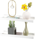 16 Inch White Floating Shelves Wall Mounted, Solid Wood Wall Shelves for Decor and Storage, Picture Ledge Shelf for Bedroom/Bathroom/Living Room/Kitchen/Laundry Room, 16 * 4 * 1.5, 2 Pack