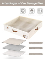 StorageWorks Underbed Storage Box, Under Bed Clothes Organizer With Sturdy Structure and Ultra Thick Fabric, 30" L x 28" W x 6" H, 2 pack