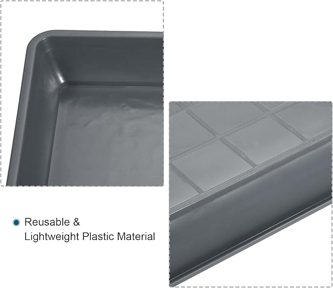 MECCANIXITY Plant Pot Saucer 7 Inch Plastic Square Flower Drip Tray for Indoor Outdoor, Gray Pack of 10