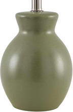 BoutiqueRugs Liliac Boho Ceramic Bedside Table Lamp for Bedroom Nightstand - End Side Lighting for Living Room - Shade Cotton - Green, Beige - 15" H