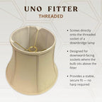 Royal Designs, Inc. BSO-708U-12LNBG-2 Modified Bell Basic Lamp Shade with UNO Threaded Fitter, 7.5 x 12 x 9.5, Linen Beige, 2-Pack