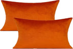 VAKADO 12x20 Set of 2 Fall Burnt Orange Throw Pillow Covers Decorative Velvet Lumbar Rectangle Decoration Cushion Covers Home Bedroom Decor for Living Room Couch Sofa Car