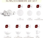 Pearl Dots Stoneware Dinnerware Set (56pc Set, White)