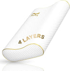 4-Layer King, Contour Pillow, Side Sleeper Pillow, Orthopedic Pillow, Neck Support Pillow, Pillow for Neck Pain, Pillow for Side Sleepers, CertiPUR-US