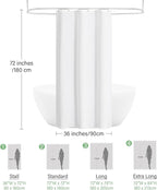 3D Embossed Pattern Shower Curtain, Simple and Chic Pattern Vintage Curtain for Bathroom, Waterproof Fabric Shower Curtains with Hooks, 36 W x 72 H, White