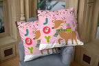 CAPSCEOLL 2PCS Pink Deer Pillow Covers 20X20Inch Christmas Cute Reindeer Bird Gift Box Joy Bulb Tree Merry New Year Throw Pillow Covers for Bedroom Sofa Living Room