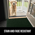GORILLA GRIP Front Door Mat, 35x23, Indoor Outdoor Ultra Absorbent HydroAbsorb Doormat, Absorbs Up to 5.7 Cups of Water, Stain and Fade Resistant, Rubber Backing Doormats, Captures Dirt, Green