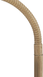 Globe Electric 65907 52" Floor Lamp, Light Faux Wood, White Pattern Shade, On/Off Rotary Switch on Socket