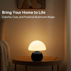 Mushroom Lamp Table Lamp for Bedroom,Desk Bedside Small Lamps for Living Room Night Stands,Mushroom Decor Cute Mini Modern Mid Century Lamps,Unique Aesthetic Home Living Room Decor(Black)