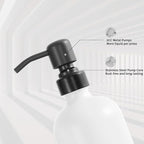 Kitchen Soap Dispenser Set, White Soap Dispenser with Black Stainless Steel Pump, Perfect for Modern Kitchen Decor. (White)