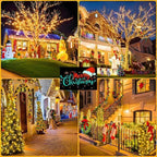 6 Pack Solar Chrismas Lights Outdoor, 285 FT Total 720 LED Solar String Lights for Outside with 8 Modes & Memory Function, Waterproof Twinkle Light for Xmas Tree Yard Party Decorations (Warm White)