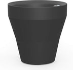 Crescent Garden Rim TruDrop Planter, Self-Watering Plant Pot, 22-Inch (Caviar Black)