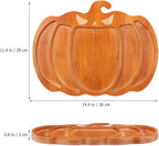 Ciieeo Halloween Pumpkin Charcuterie Board,14.9x11.4 Inches Pumpkin Shaped Serving Platter Sectional Bamboo Pumpkin Dish Plate for Fall Autumn Halloween Party,Thanksgiving Cheese Turkey Board